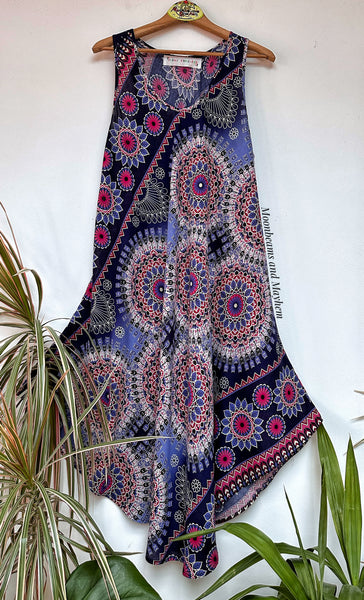 BEAUTIFUL BLUE MANDALA TUNIC / DRESS SIZE M -XL (B7) - MoonbeamsandMayhem