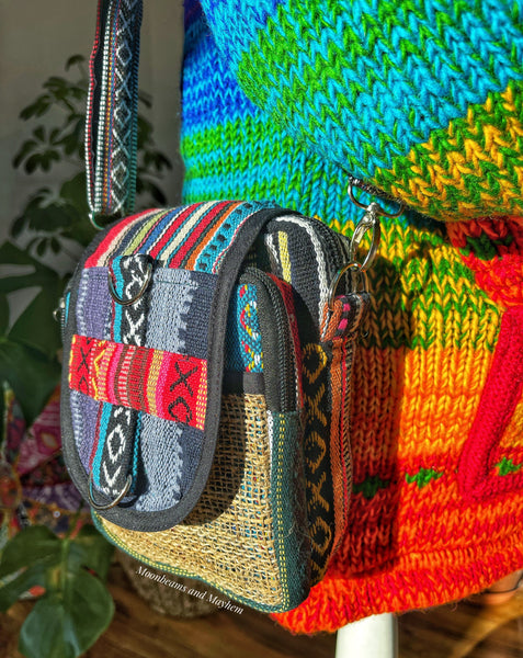 FABULOUS COTTON / HEMP CROSSBODY MESSENGER BAG - MoonbeamsandMayhem