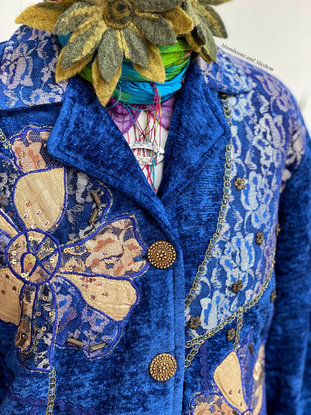 STUNNING BLUE INDIGO MOON JACKET M- XL - MoonbeamsandMayhem