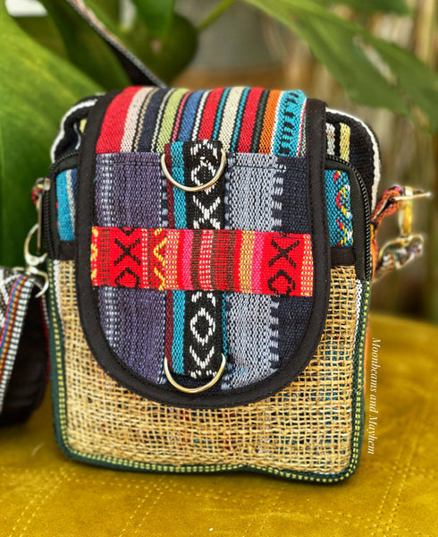 FABULOUS COTTON / HEMP CROSSBODY MESSENGER BAG - MoonbeamsandMayhem