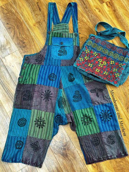 CAMDEN PATCHWORK SHORTS DUNGAREES / JUMPSUIT