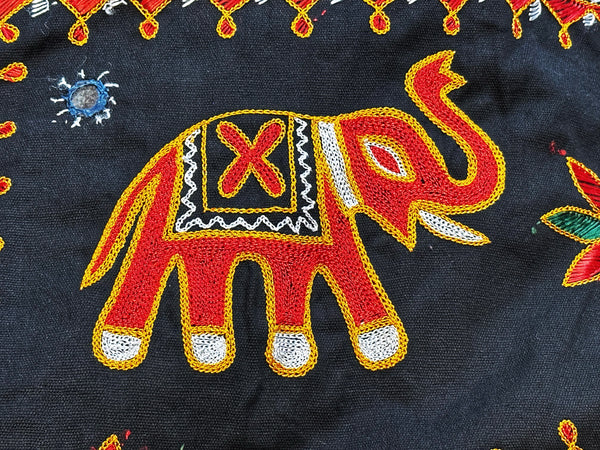 STRIKING BLACK ELEPHANT DOOR TORAN - MoonbeamsandMayhem