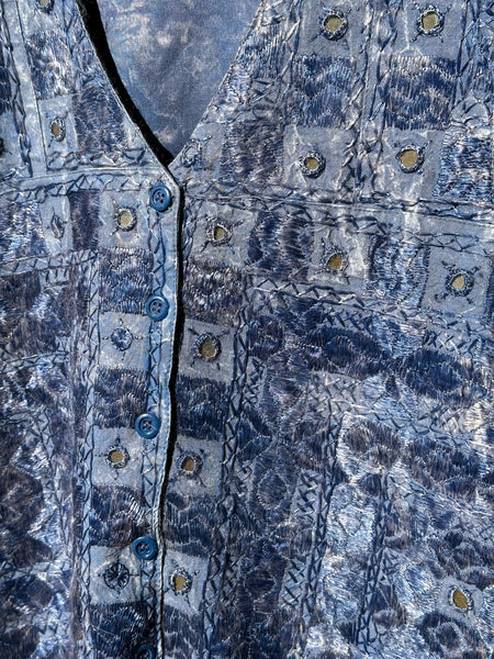 INDIE BLUE WAISTCOAT CARDIGAN - SIZE M