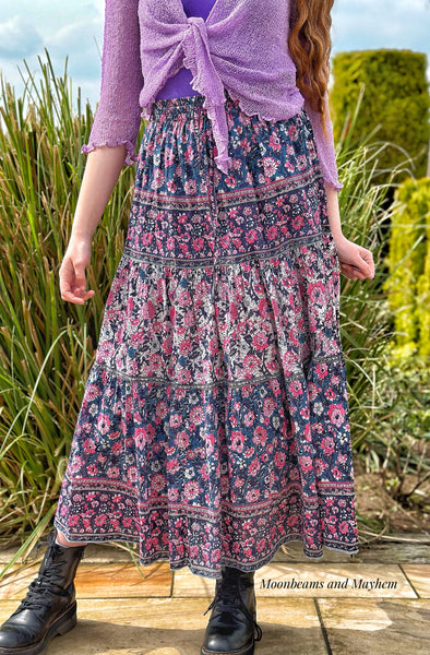 PRETTY PURPLE FORGET ME NOT SKIRT - MoonbeamsandMayhem