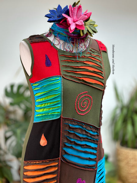 WILD THING  COTTON HIPPIE DRESS / TUNIC (236) XL - MoonbeamsandMayhem