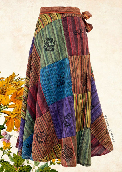 CAMDEN PATCHWORK WRAP SKIRT - MoonbeamsandMayhem
