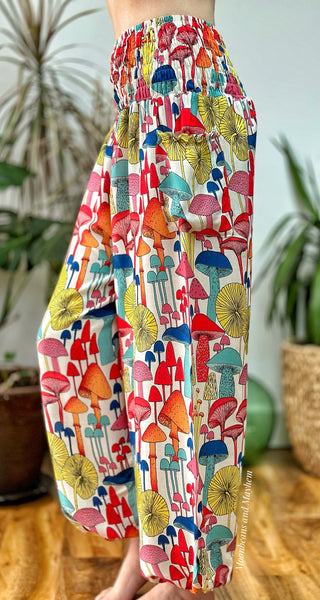 TOADSTOOL HAREM TROUSERS - SIZE 10-18 (GR073) - MoonbeamsandMayhem