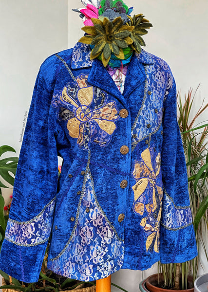STUNNING BLUE INDIGO MOON JACKET M- XL - MoonbeamsandMayhem