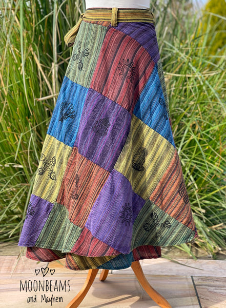 CAMDEN PATCHWORK WRAP SKIRT - MoonbeamsandMayhem