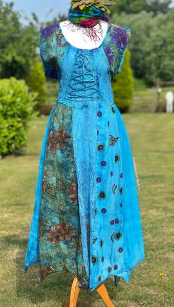 DELICIOUS BLUE HARMONY SUMMER DRESS SIZE S / M / L - MoonbeamsandMayhem