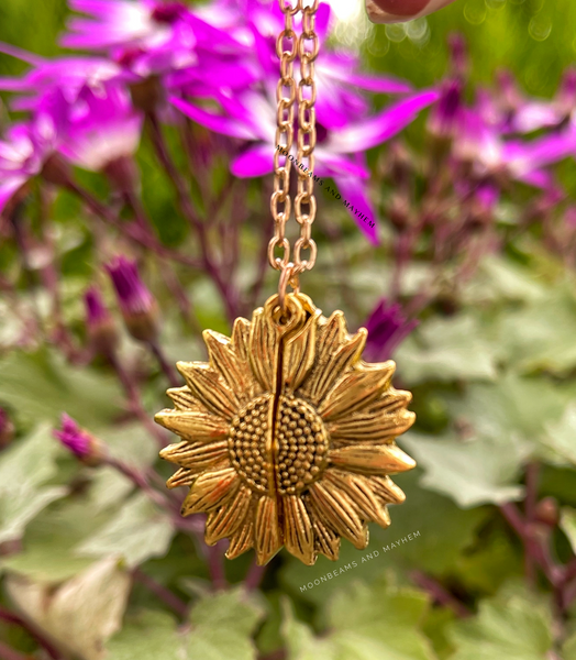 YOU ARE MY SUNSHINE SUNFLOWER NECKLACE - MoonbeamsandMayhem