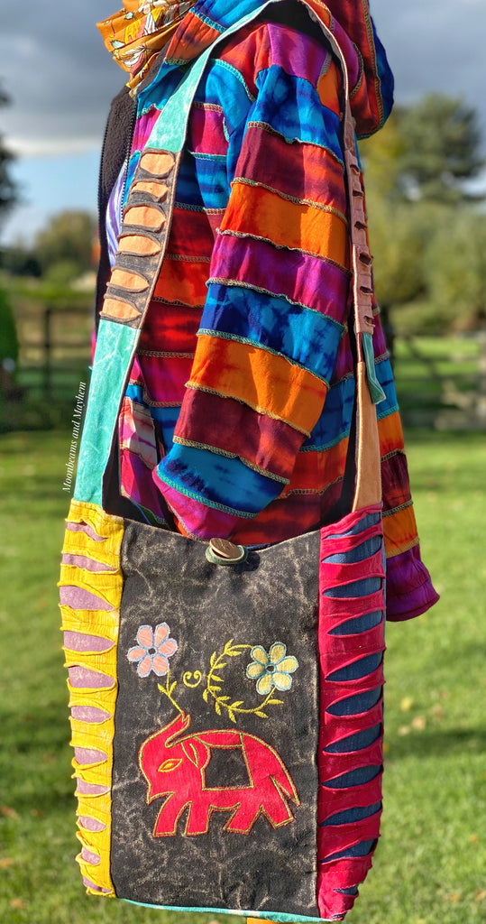 WONDERFUL HIPPIE ELEPHANT SHOULDER BAG - MoonbeamsandMayhem