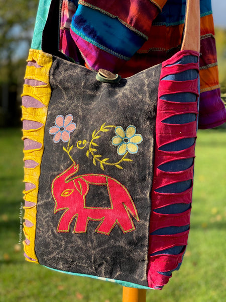 WONDERFUL HIPPIE ELEPHANT SHOULDER BAG - MoonbeamsandMayhem