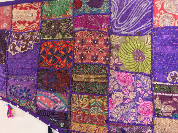 EXQUISITE LARGE PURPLE BED / WINDOW TORAN / BANDHANWAR / VALANCE - MoonbeamsandMayhem