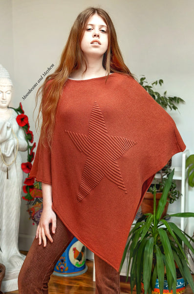 BURNT COPPER UNDER THE STARS PONCHO - MoonbeamsandMayhem