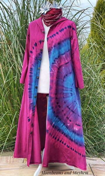 WICKED WILD CHILD TIE DYE OVERCOAT / DRESS M / L / XL - MoonbeamsandMayhem