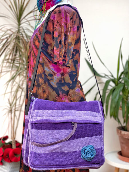 DELICIOUS COTTON PURPLE SATCHEL / SHOULDER BAG - MoonbeamsandMayhem