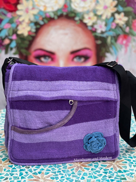 DELICIOUS COTTON PURPLE SATCHEL / SHOULDER BAG - MoonbeamsandMayhem