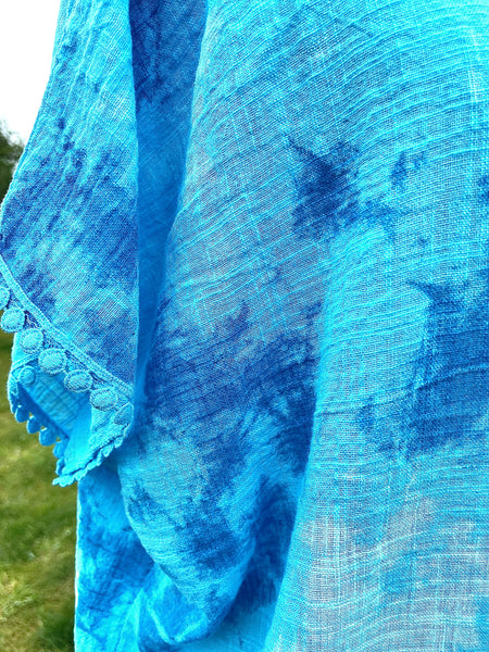 ENCHANTING TURQUOISE COTTON TIE DYE LAGENLOOK TOP - MoonbeamsandMayhem