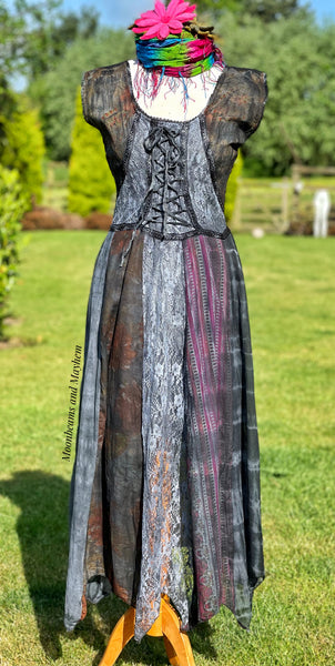 MONUMENT GREY HARMONY SUMMER DRESS SIZE S / M / L - MoonbeamsandMayhem