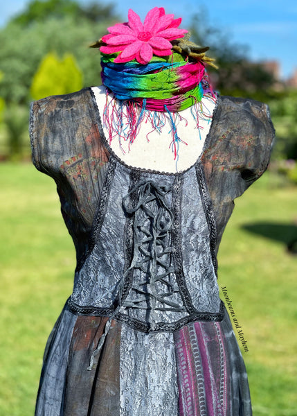 MONUMENT GREY HARMONY SUMMER DRESS SIZE S / M / L - MoonbeamsandMayhem