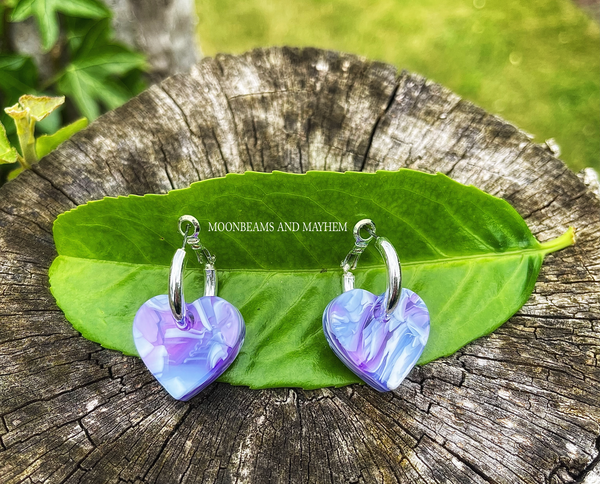 COLOUR POP PURPLE HEART EARRINGS - MoonbeamsandMayhem