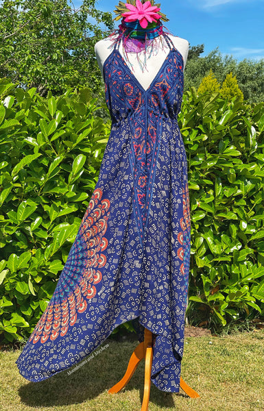 PERSIAN BLUE MANDALA MAXI DRESS UK 12 / 14 / 16 - MoonbeamsandMayhem