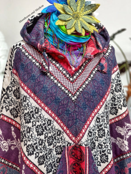 STUNNING AMETHYST BOHEMIAN PONCHO (323) - MoonbeamsandMayhem
