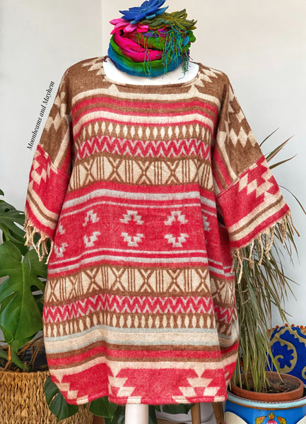 SNUGGLY WARM HAVANA TASSELED PONCHO - MoonbeamsandMayhem