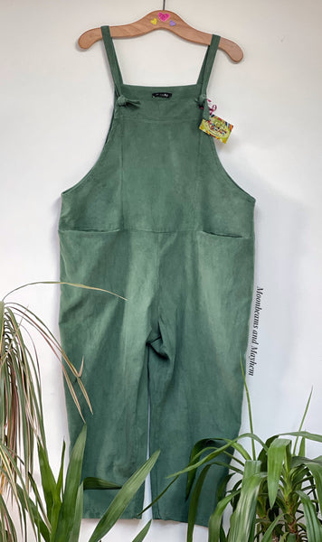 SAGE GREEN NEEDLECORD DOLLY DUNGAREES UK SIZE 10-16 - MoonbeamsandMayhem