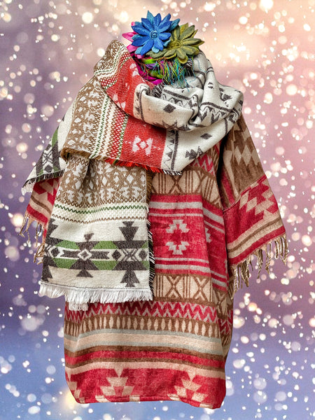 SNUGGLY WARM HAVANA TASSELED PONCHO - MoonbeamsandMayhem