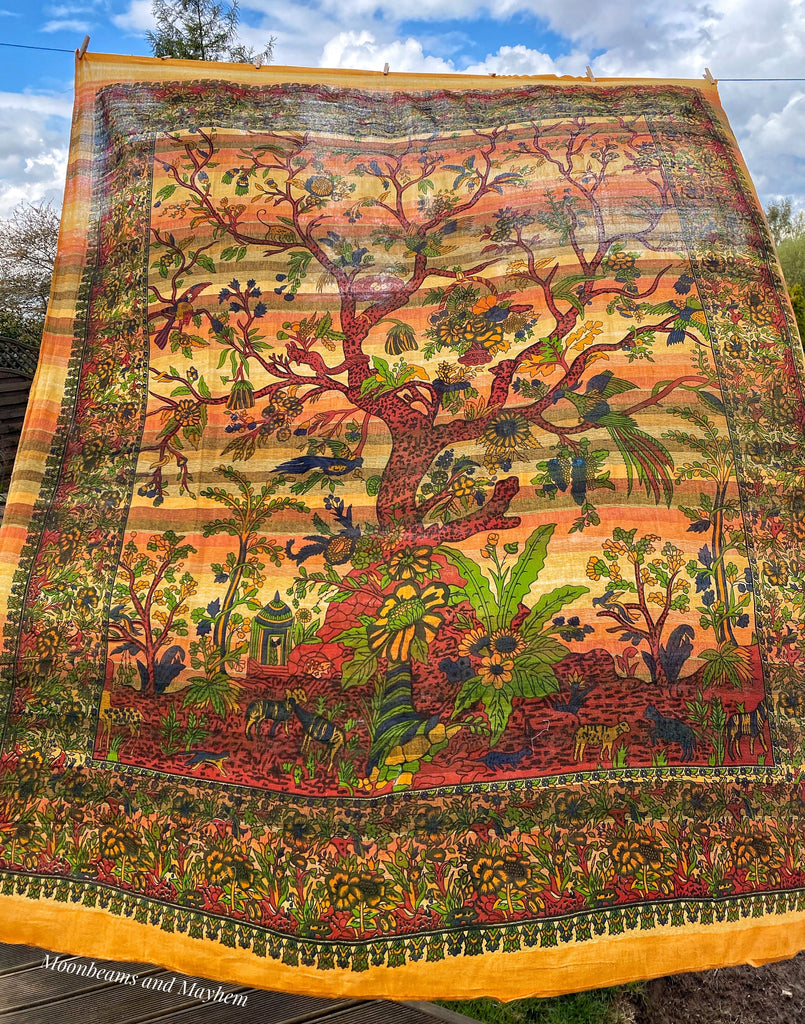 EARTHY TREE OF LIFE WALL HANGING / TAPESTRY - MoonbeamsandMayhem