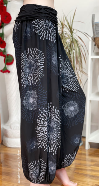 MOONLIT COSMIC BLAST HAREM TROUSERS (SIZE 10-20)