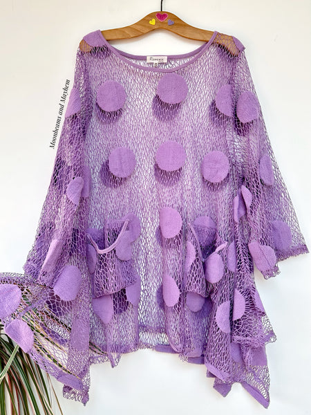 EFFORTLESS LOOSE WEAVE LAVENDER  PULLOVER XL/XXL - MoonbeamsandMayhem