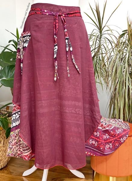 BEAUTIFUL BORDEAUX COLINE PLUS SIZE SKIRT - MoonbeamsandMayhem