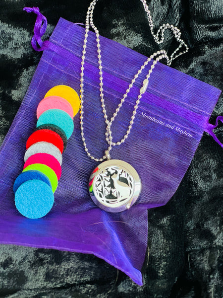 ENCHANTING AROMATHERAPY DIFFUSER CAT NECKLACE - MoonbeamsandMayhem