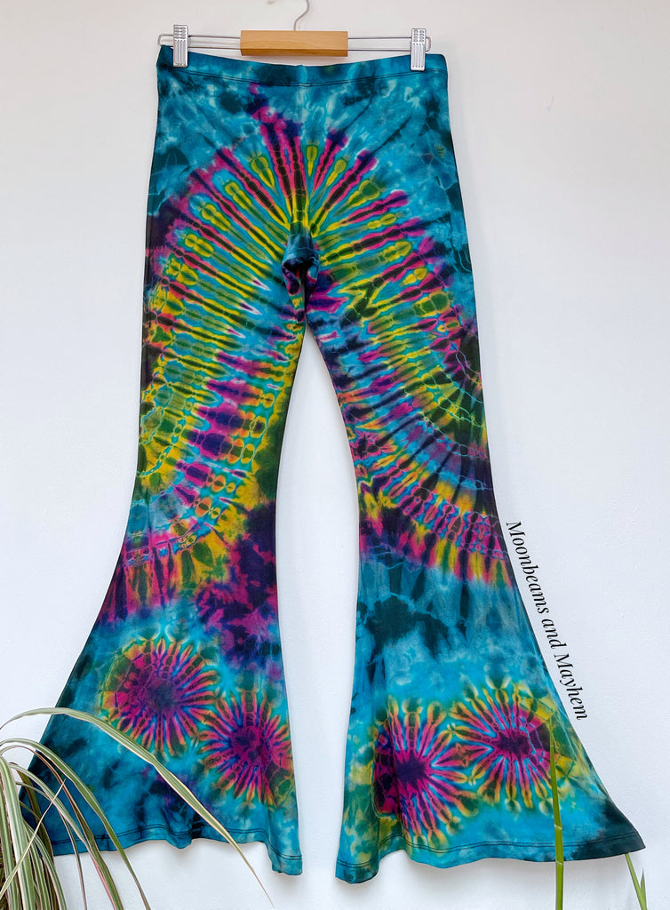 WILD CHILD TIE DYE BELL BOTTOM LEGGINGS (SIZE 10 - 14 / SHORT LEG ) - MoonbeamsandMayhem