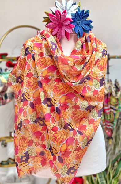 DANCING LEAVES SCARF / SARONG / WRAP - MoonbeamsandMayhem