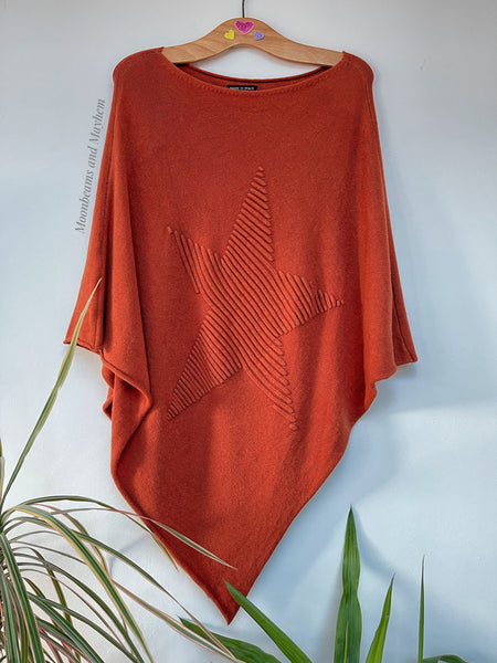 BURNT COPPER UNDER THE STARS PONCHO - MoonbeamsandMayhem