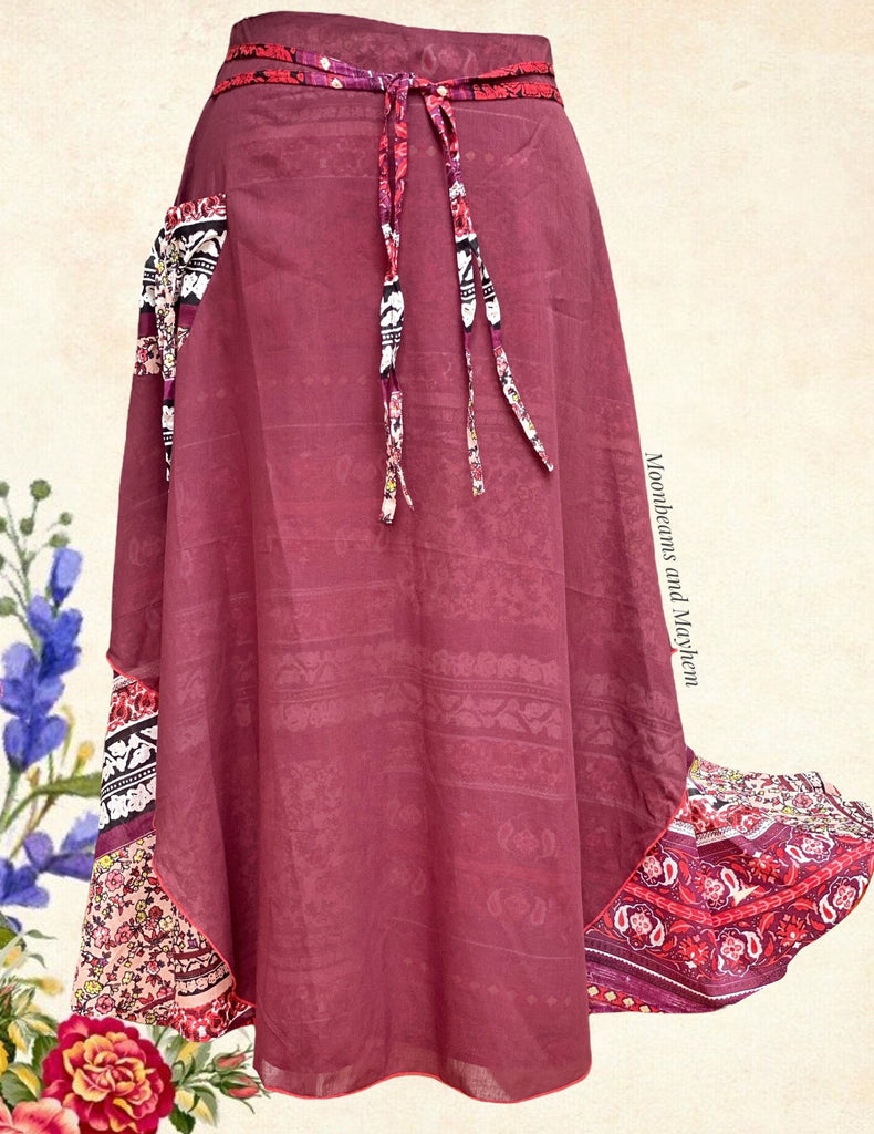 BEAUTIFUL BORDEAUX COLINE PLUS SIZE SKIRT - MoonbeamsandMayhem