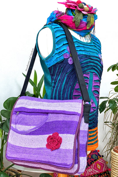 DELICIOUS COTTON PURPLE SATCHEL / SHOULDER BAG - MoonbeamsandMayhem
