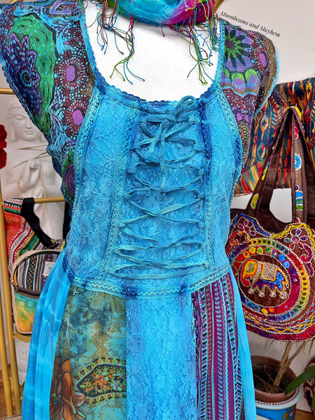 DELICIOUS BLUE HARMONY SUMMER DRESS SIZE S / M / L - MoonbeamsandMayhem