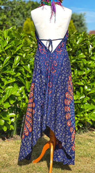 PERSIAN BLUE MANDALA MAXI DRESS UK 12 / 14 / 16 - MoonbeamsandMayhem