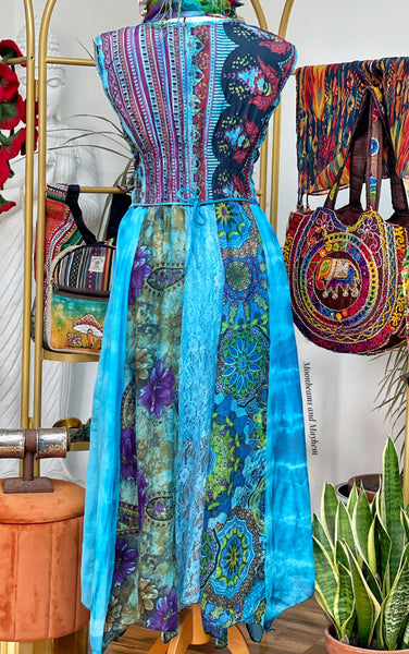 DELICIOUS BLUE HARMONY SUMMER DRESS SIZE S / M / L - MoonbeamsandMayhem