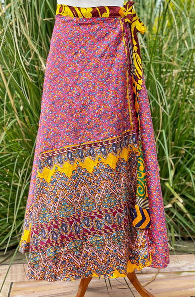 BEAUTIFUL REVERSIBLE FLORAL SHANGRI-LA WRAP SKIRT (168) - MoonbeamsandMayhem