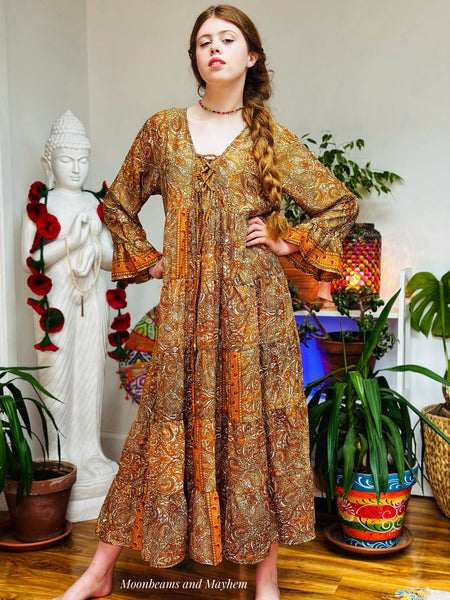 DREAMY PORTOBELLO ROAD SUNSET DRESS / FREE SIZE (504) - MoonbeamsandMayhem
