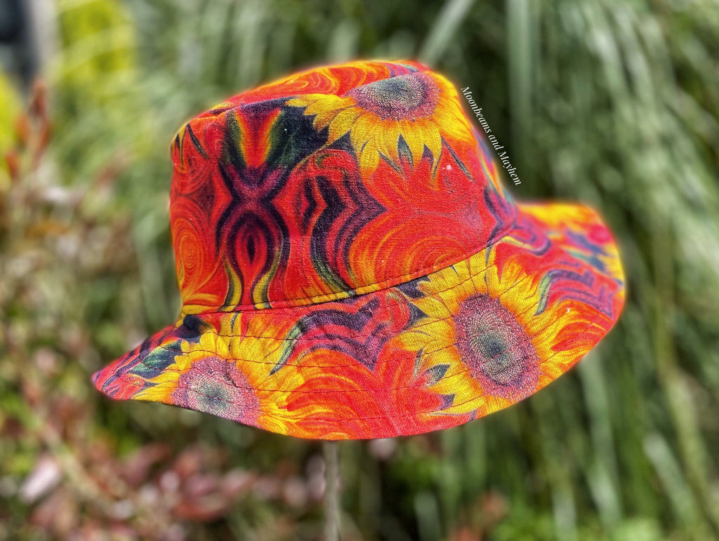 WONDERFUL COTTON SUNFLOWER SUN HAT - MoonbeamsandMayhem
