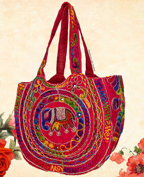 SCARLETT RED 'SHAMBALA' BOHEMIAN  SHOULDER BAG - MoonbeamsandMayhem