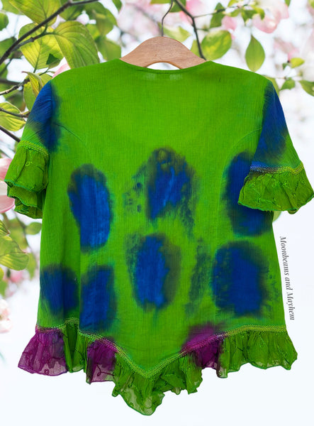 STRIKING WILD GREEN KAYSHA BLOUSE M / L - MoonbeamsandMayhem