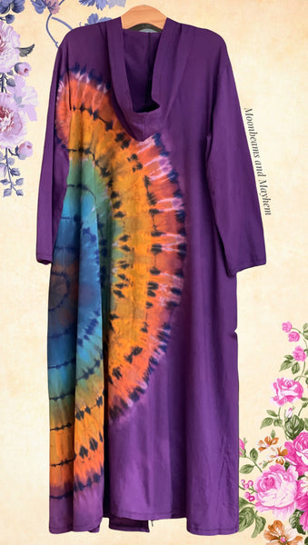WICKED WILD CHILD PURPLE TIE DYE OVERCOAT M / L / XL - MoonbeamsandMayhem
